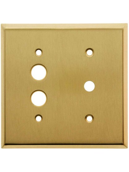 Classic Push Button / Rotary Dimmer Combo Switchplate In Pressed Brass or Steel